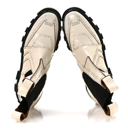 Balenciaga Calfskin Womens Topstitch Chelsea Boots 37.5 White 2 of 9