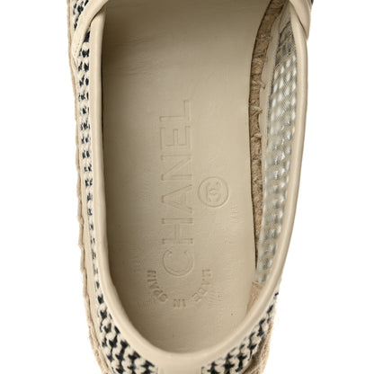 Chanel Mesh Grosgrain CC Espadrilles 36 Beige Black 8 of 12