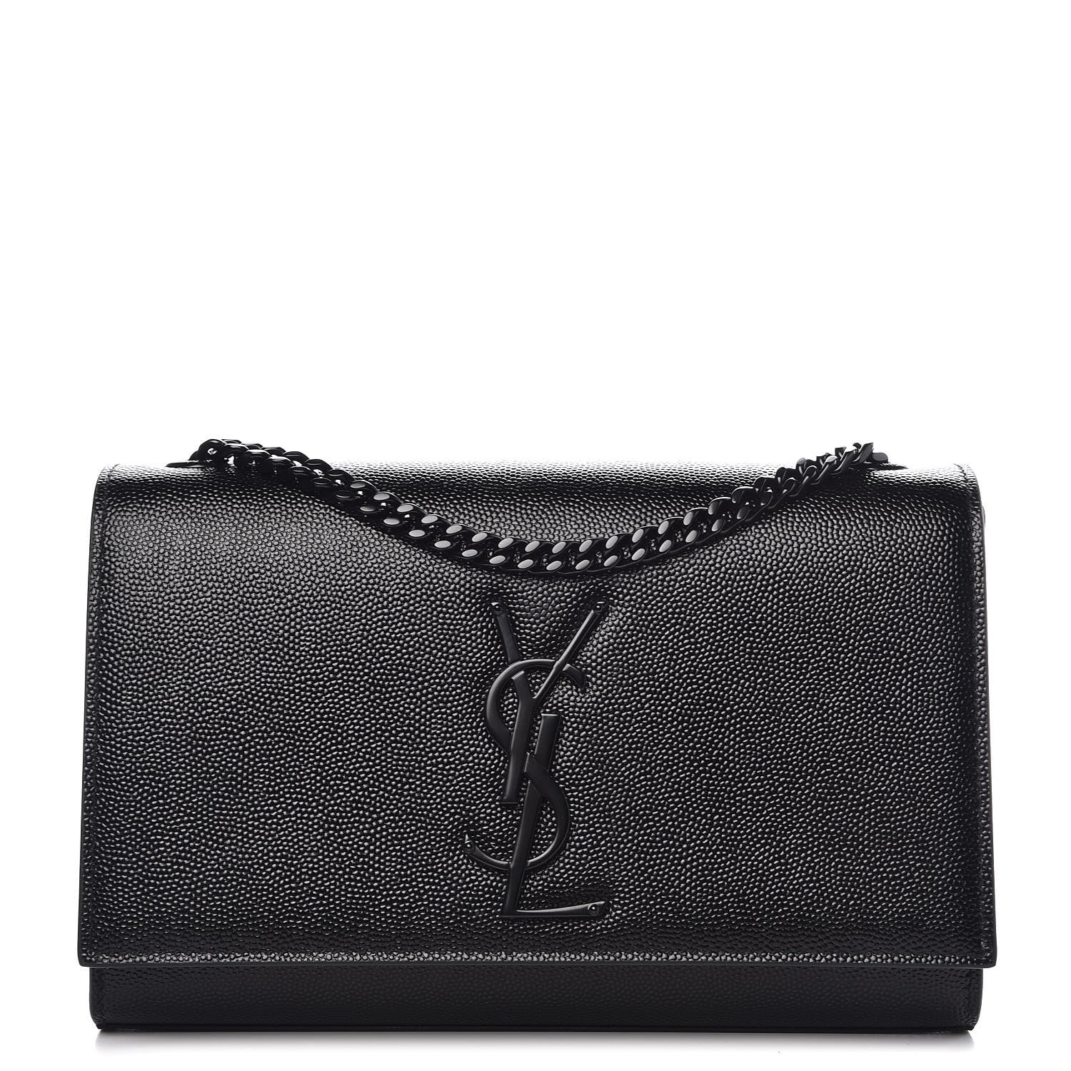 Saint Laurent Grain De Poudre Small Monogram Kate Satchel Black 1 of 7