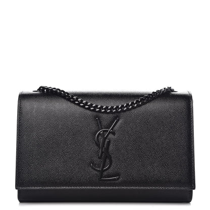 Saint Laurent Grain De Poudre Small Monogram Kate Satchel Black 1 of 7