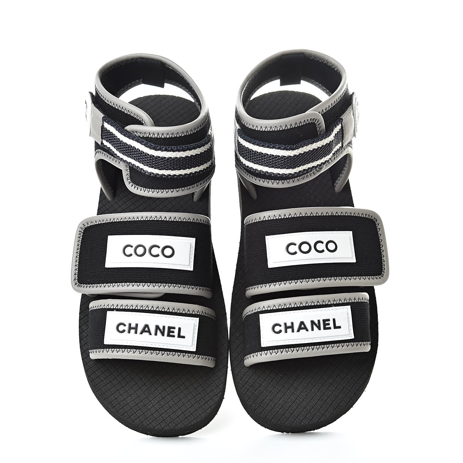 Chanel Lambskin Jersey Coco Sandals 38 Black 5 of 8