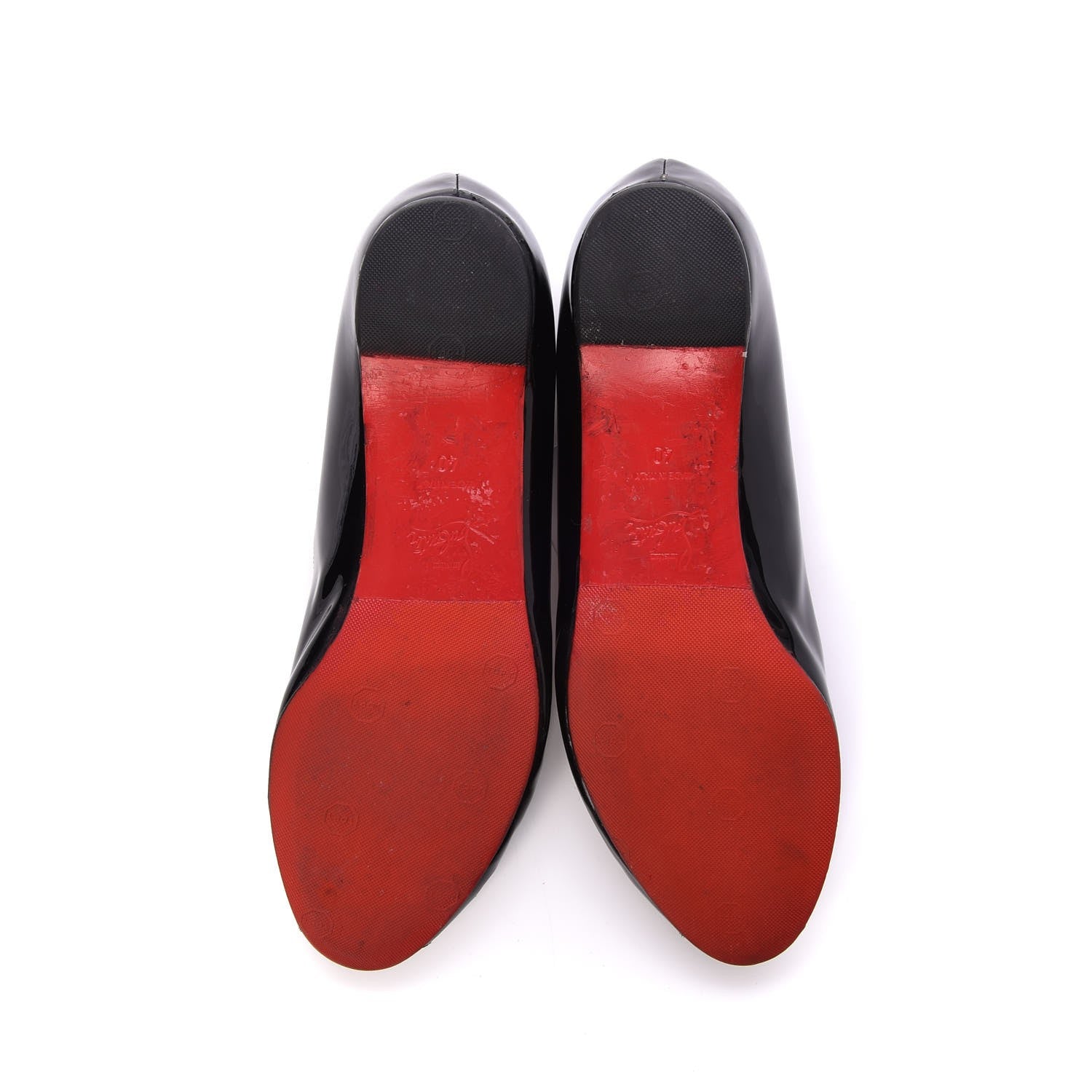 Christian Louboutin Patent Croisette Peep Toe Flats 40 Black 7 of 14