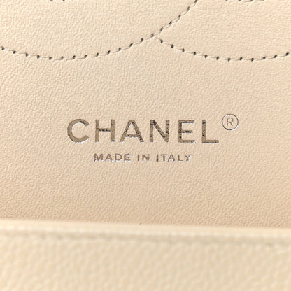 Chanel Pearly Caviar Quilted Jumbo Double Flap Dark White 6 of 10