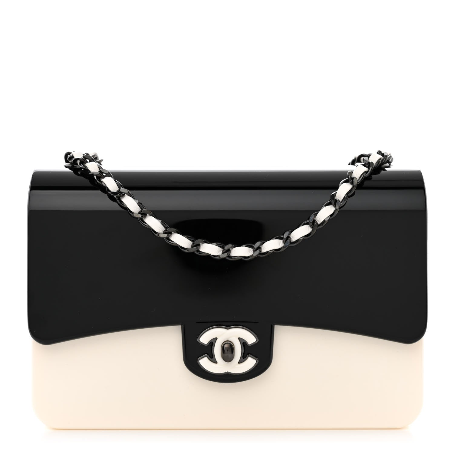 Chanel Plexiglass Plexi Coco Bag Black White 1 of 11