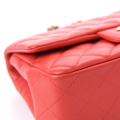 Chanel Lambskin Quilted Mini Rectangular Flap Red 8 of 15