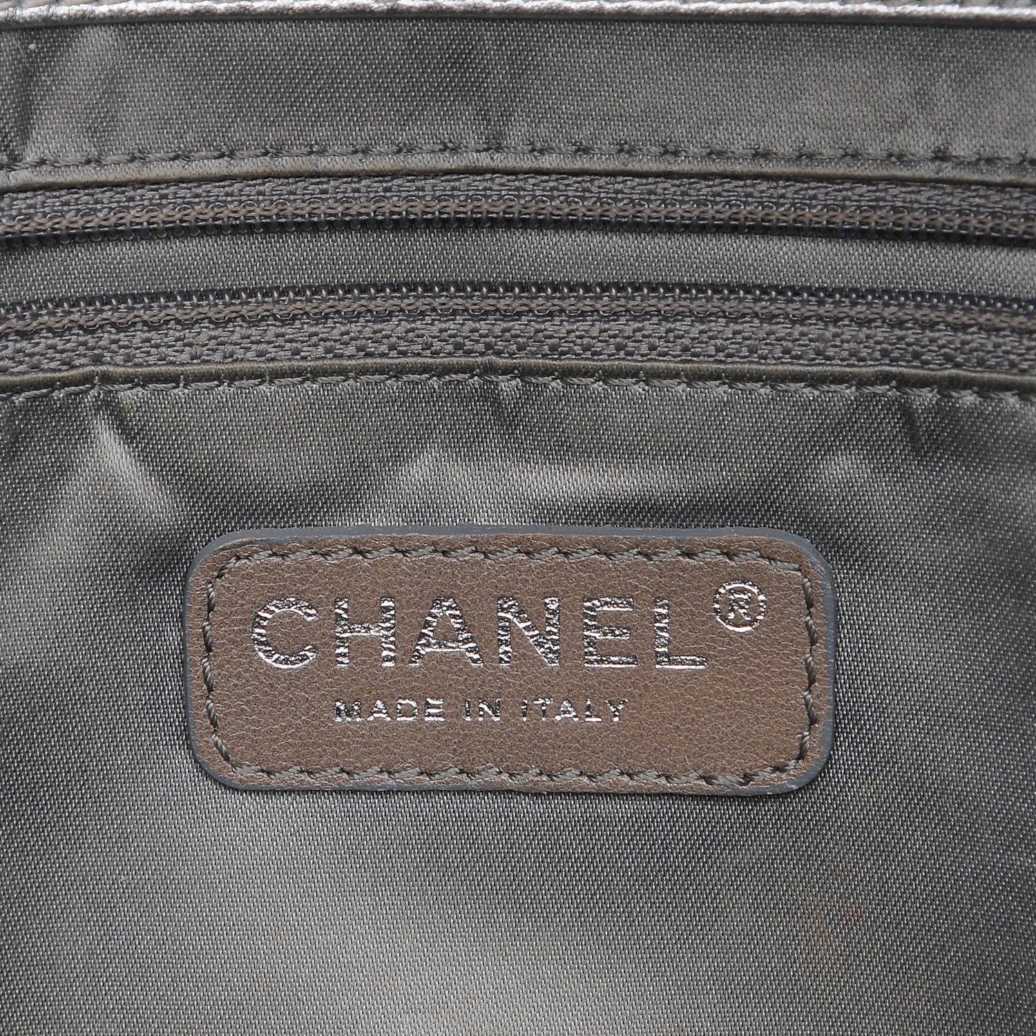 Chanel Vinyl Large Ice Cube Flap Silver 6 of 15