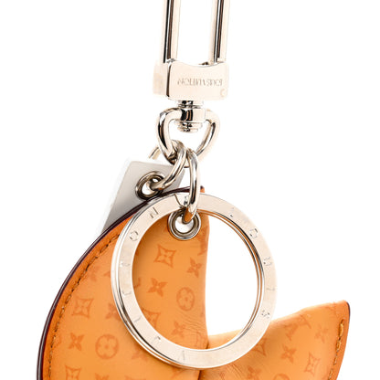 Louis Vuitton Calfskin Monogram Printed LV Fortune Cookie Bag Charm Key Holder Brown 3 of 5