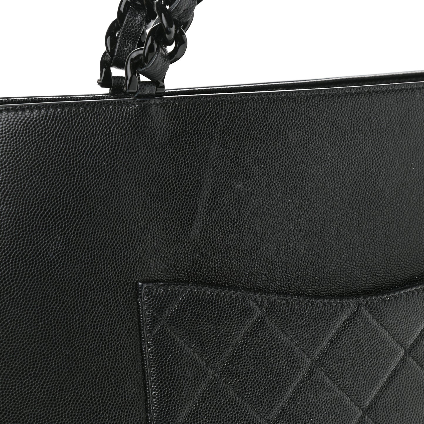 Caviar Quilted My Everything Large Shopping Tote Black