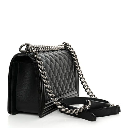 Chanel Caviar Quilted Medium Boy Flap Black 3 of 12
