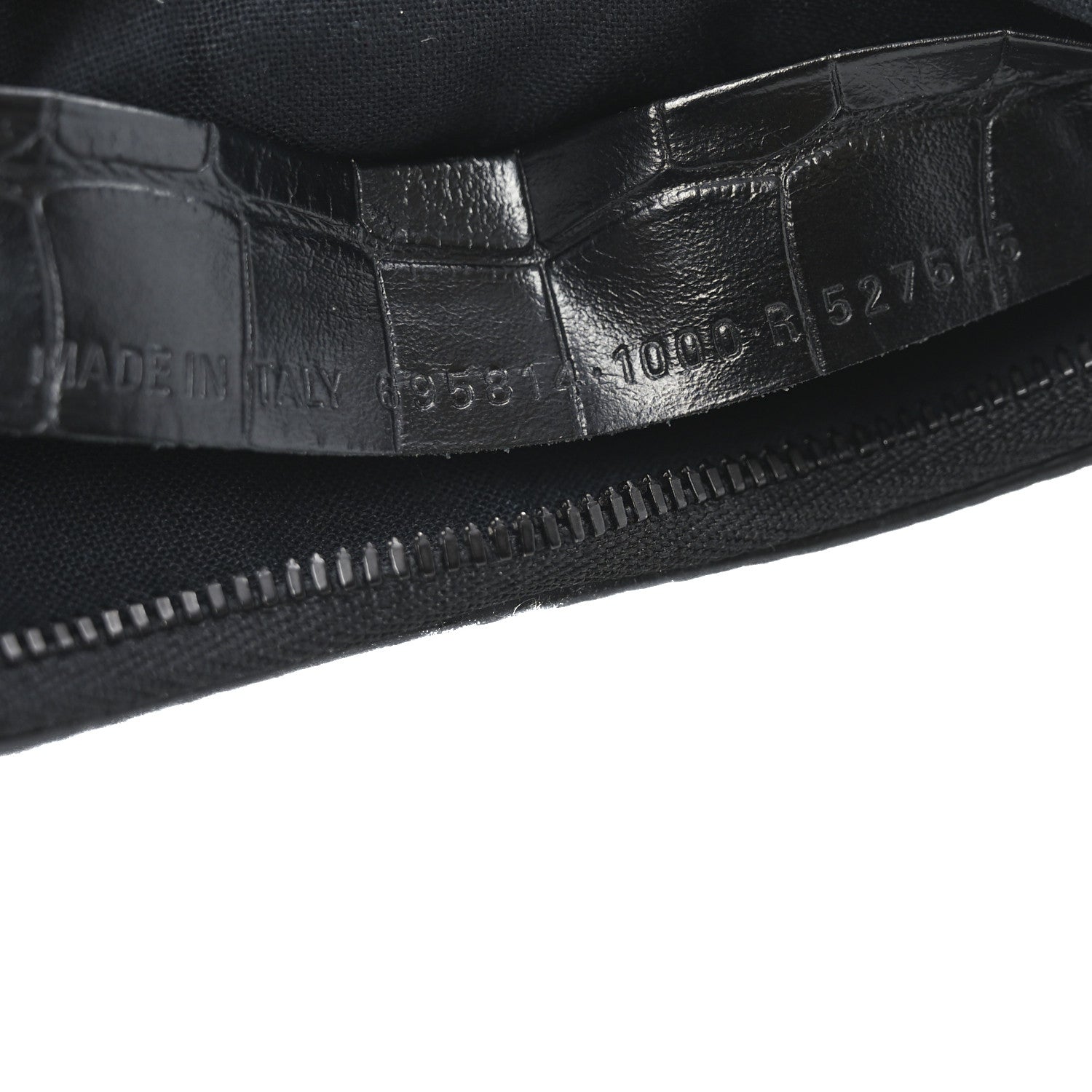 Balenciaga Extra Supple Calfskin Crocodile Embossed Le Cagole Mini Purse With Chain Black 7 of 11