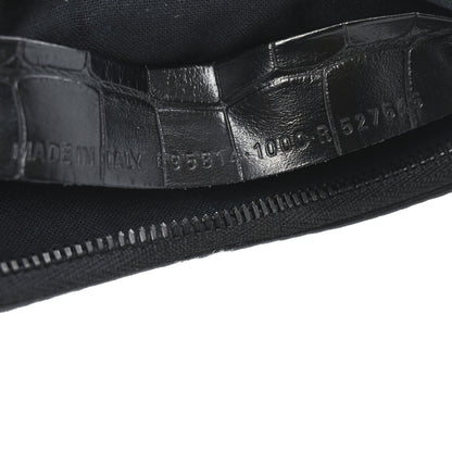 Balenciaga Extra Supple Calfskin Crocodile Embossed Le Cagole Mini Purse With Chain Black 7 of 11
