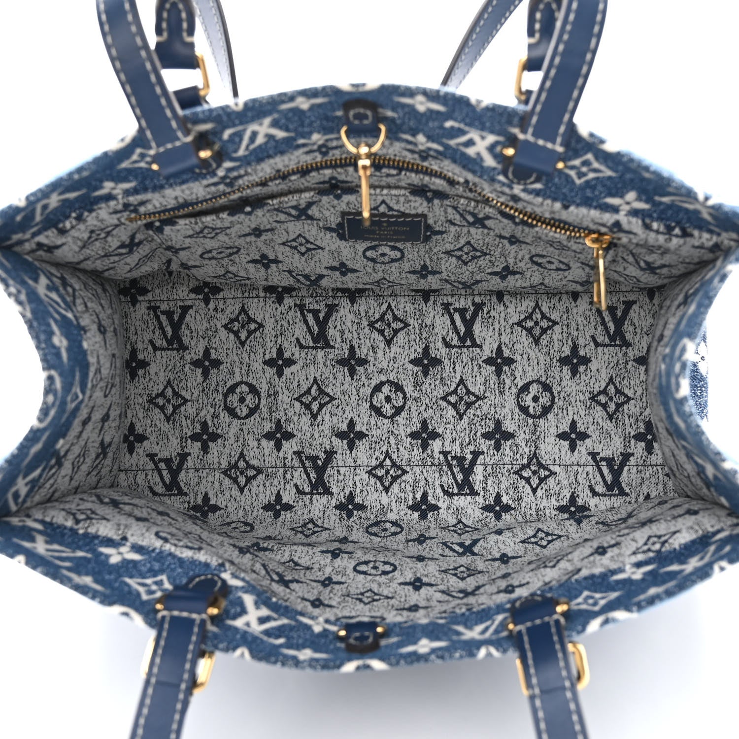 Louis Vuitton Monogram Jacquard Denim Onthego MM Bleu 5 of 9
