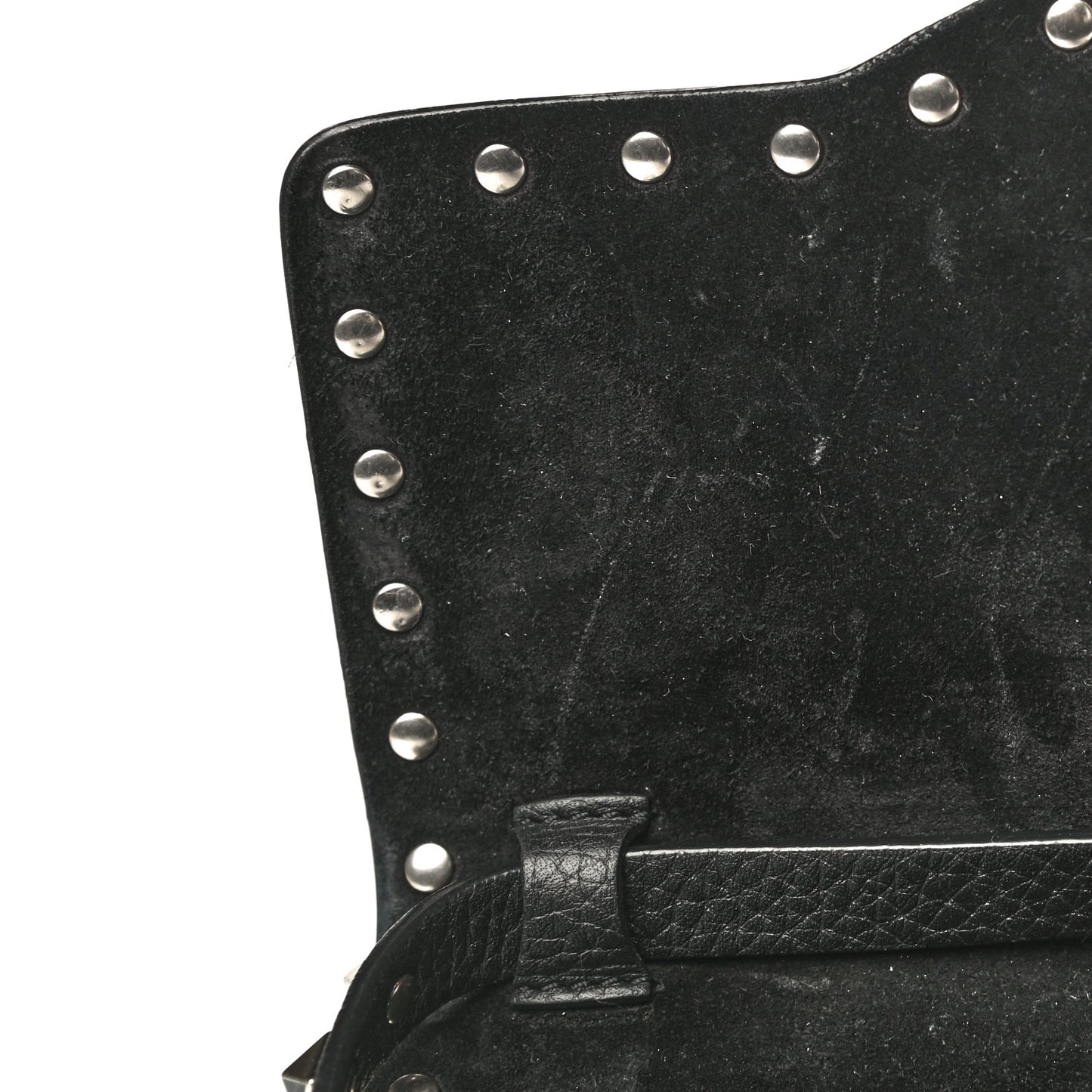 Pebbled Calfskin Medium Rockstud Flip Lock Crossbody Bag Black