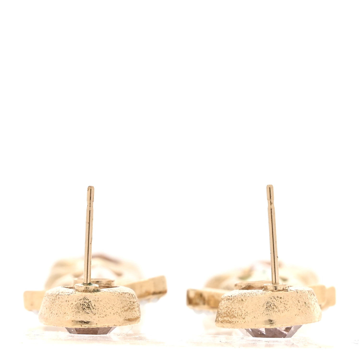 Chanel Metal Glass Crystal Strass Pearl CC Drop Earrings Gold Multicolor Pearly White 3 of 5