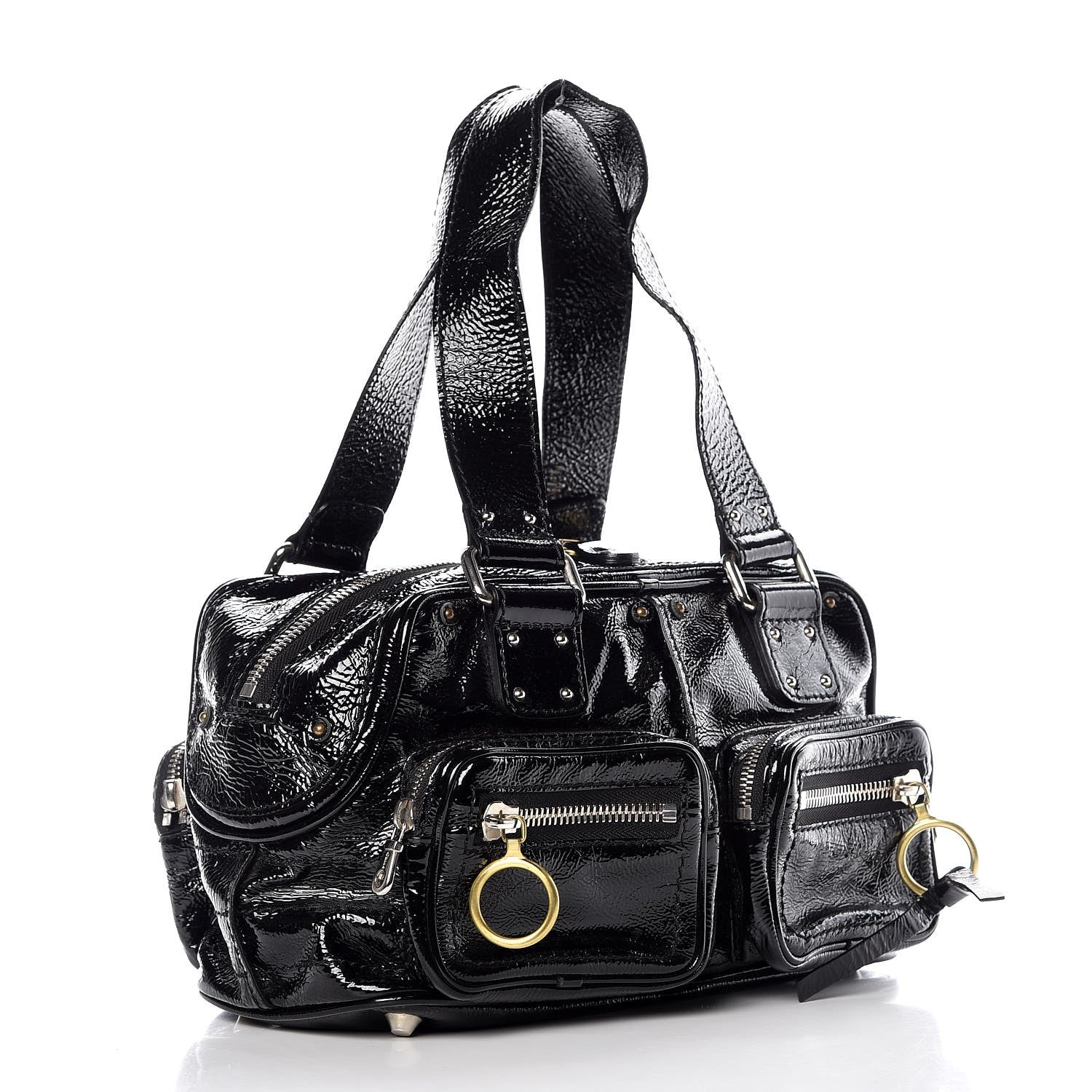 Chloe Crinkled Patent Betty Shoulder Bag Black 3 of 9