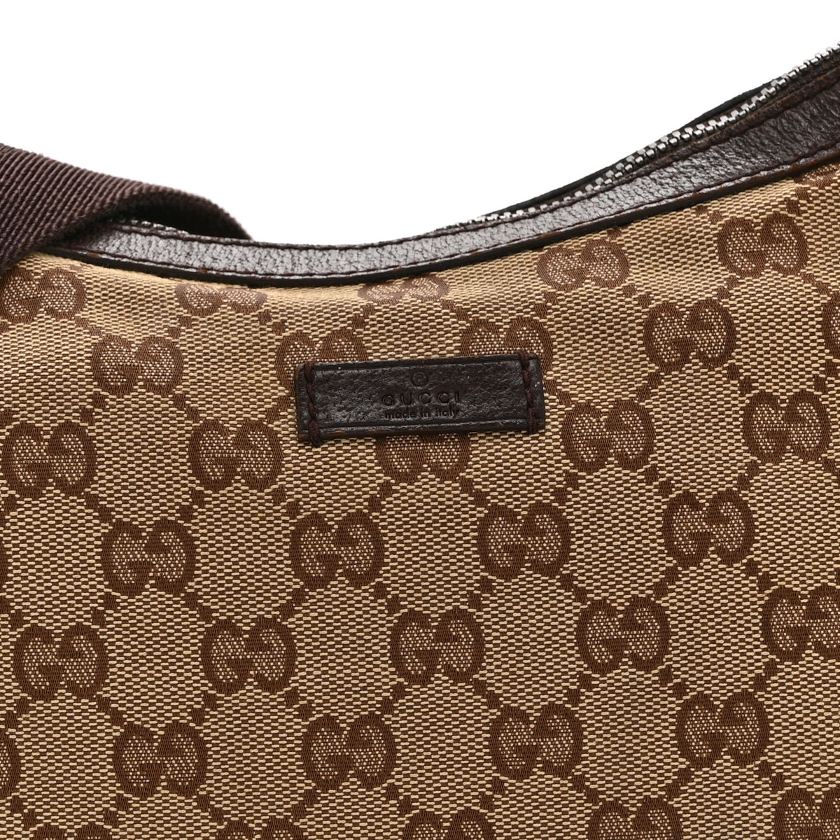 Gucci Monogram Medium Half Moon Hobo Dark Brown 8 of 11