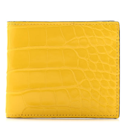 Gucci Crocodile Bi-Fold Wallet Yellow 1 of 9