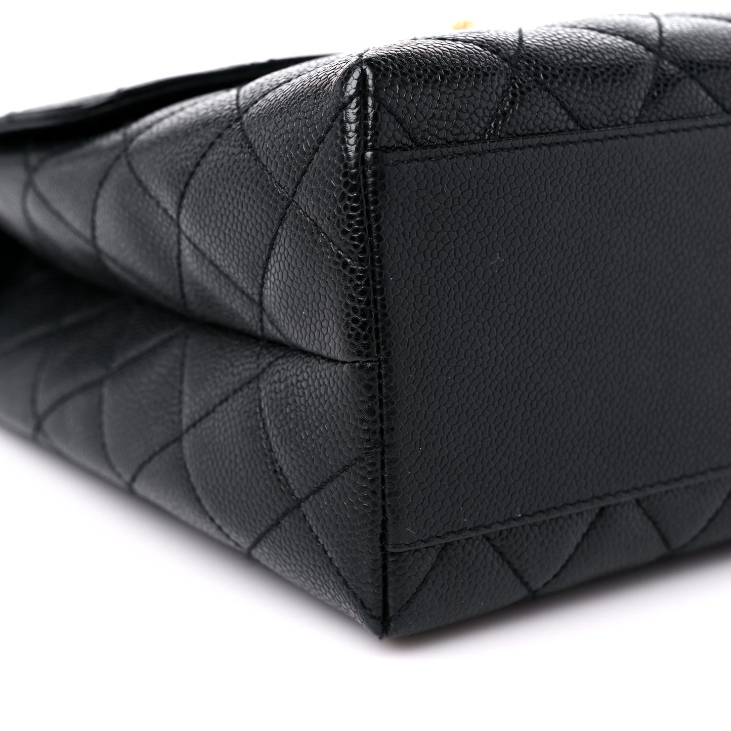 Caviar Quilted Jumbo Kelly Flap Black