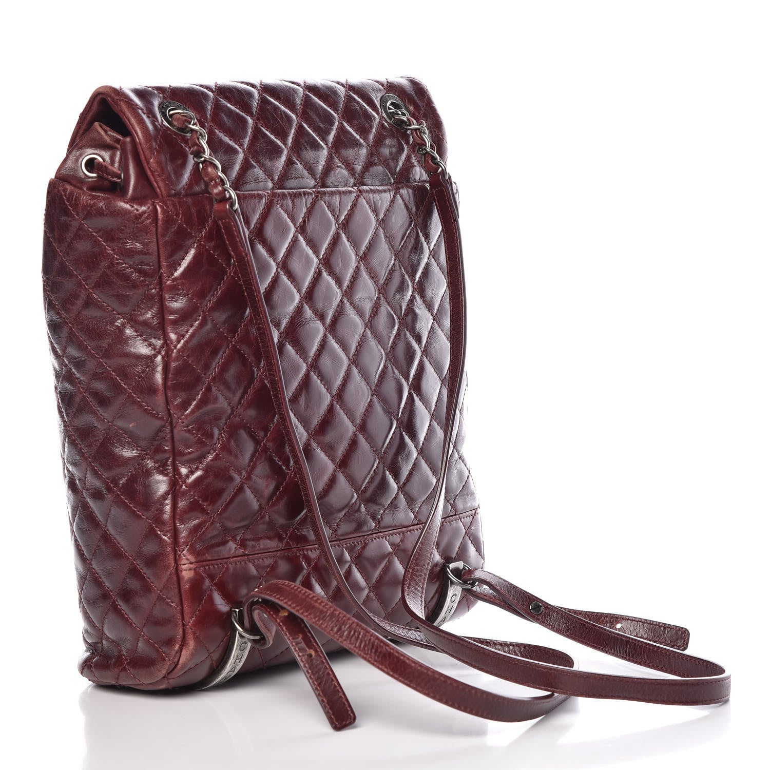 Chanel Glazed Calfskin Quilted Large Salzburg Backpack Burgundy 3 of 18