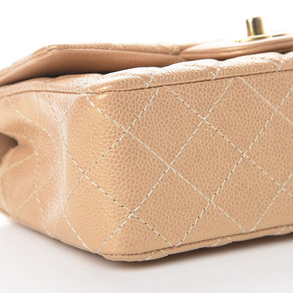 Chanel Pearly Caviar Quilted Mini Rectangular Flap Gold 8 of 10