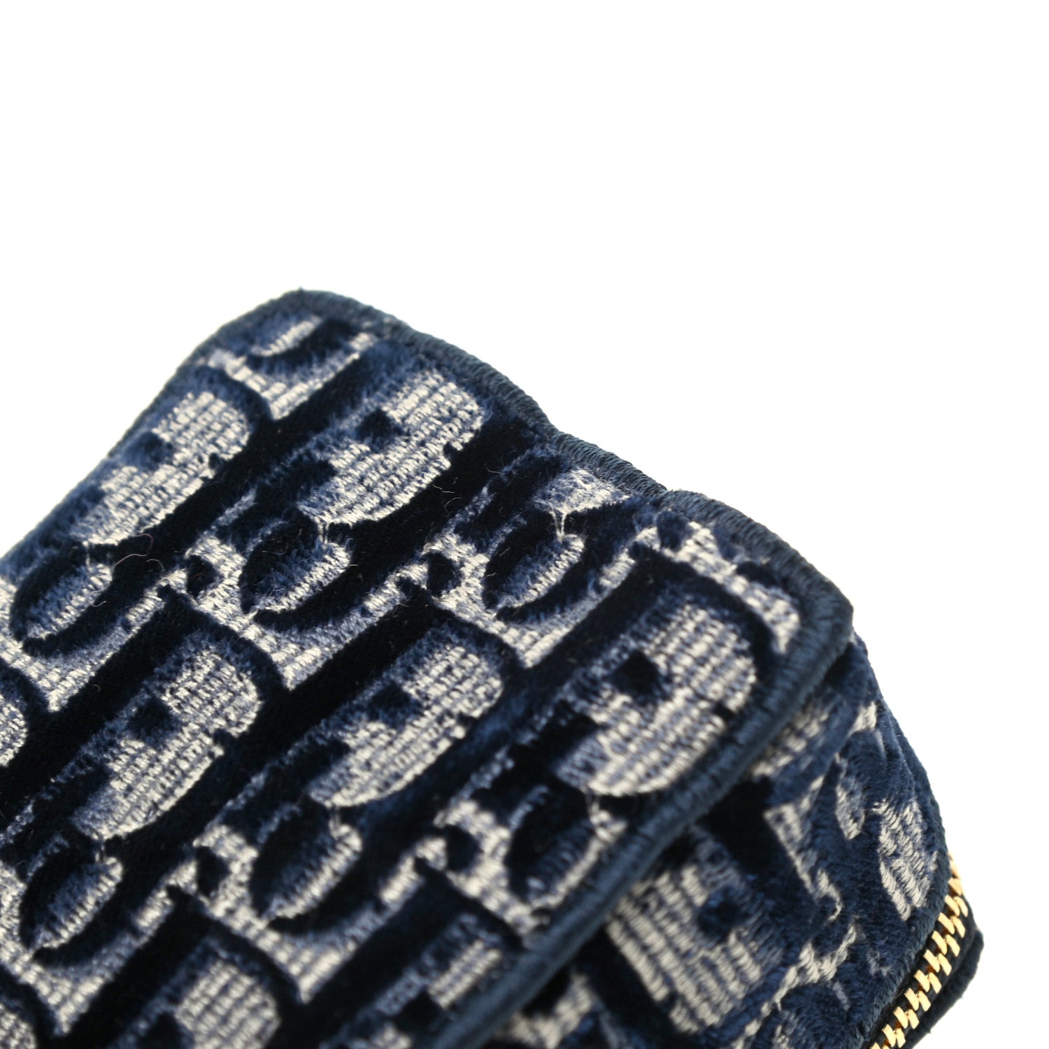 Christian Dior Velvet Oblique Square Pouch Blue 6 of 7