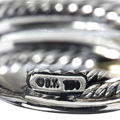 David Yurman Sterling Silver 18K Yellow Gold 6mm X Crossover Ring 51 5.75 4 of 5
