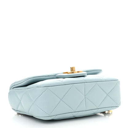 Chanel Lambskin Enamel Quilted Mini Pending CC Square Flap Light Blue 4 of 10