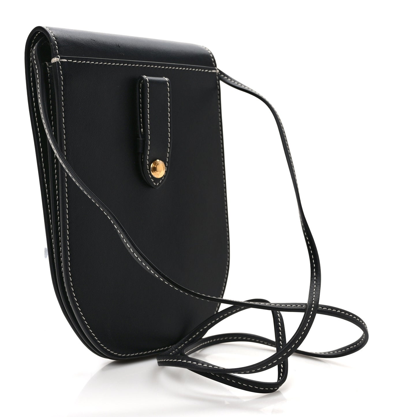 Calfskin Olympia Phone Case With Strap Black