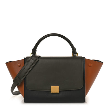 Celine Satin Calfskin Tri-Color Trapeze Khaki 1 of 11
