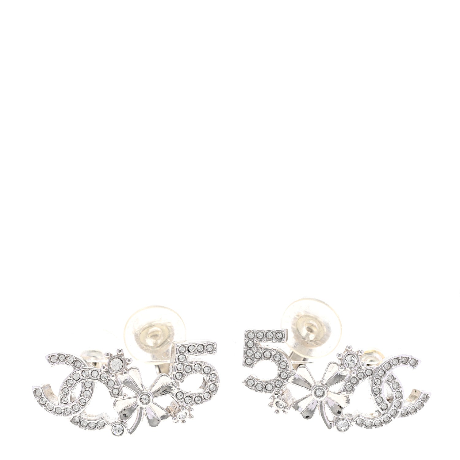 Chanel Crystal Star 5 CC Earrings Silver 1 of 5