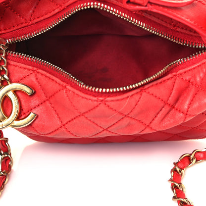 Chanel Lambskin Quilted Small Hobo Red 4 of 19