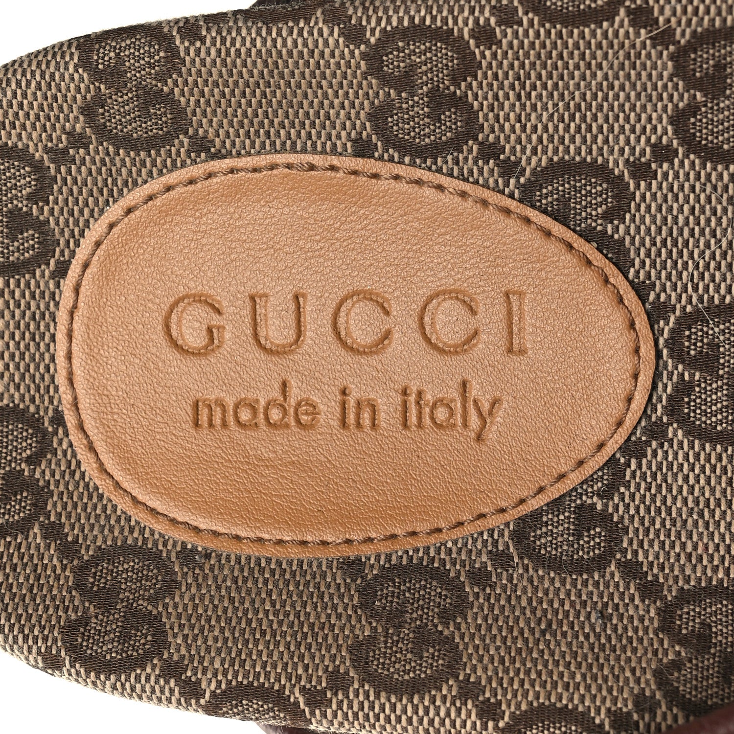 Gucci GG Monogram Lavaredo Eco Fabric Mens Slide Sandals With Straps 9 Beige Ebony Light Brown 8 of 8