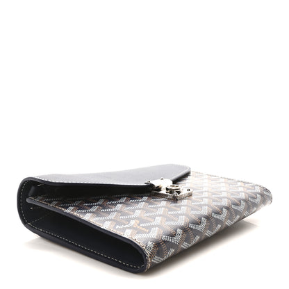Goyard Goyardine Calfskin Chypre Wallet Pouch Navy 4 of 9