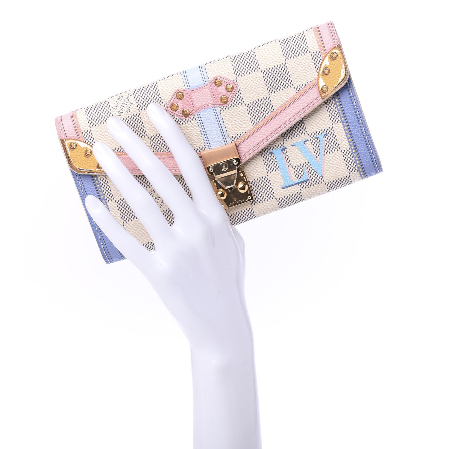 Louis Vuitton Damier Azur Summer Trunks Sarah Wallet NM 2 of 10