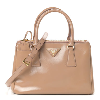 Prada Saffiano Vernice Small Galleria Double Zip Tote Cammeo 1 of 9
