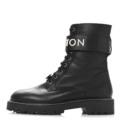 Louis Vuitton Calfskin Territory Flat Ranger Boots 40 Black 1 of 9