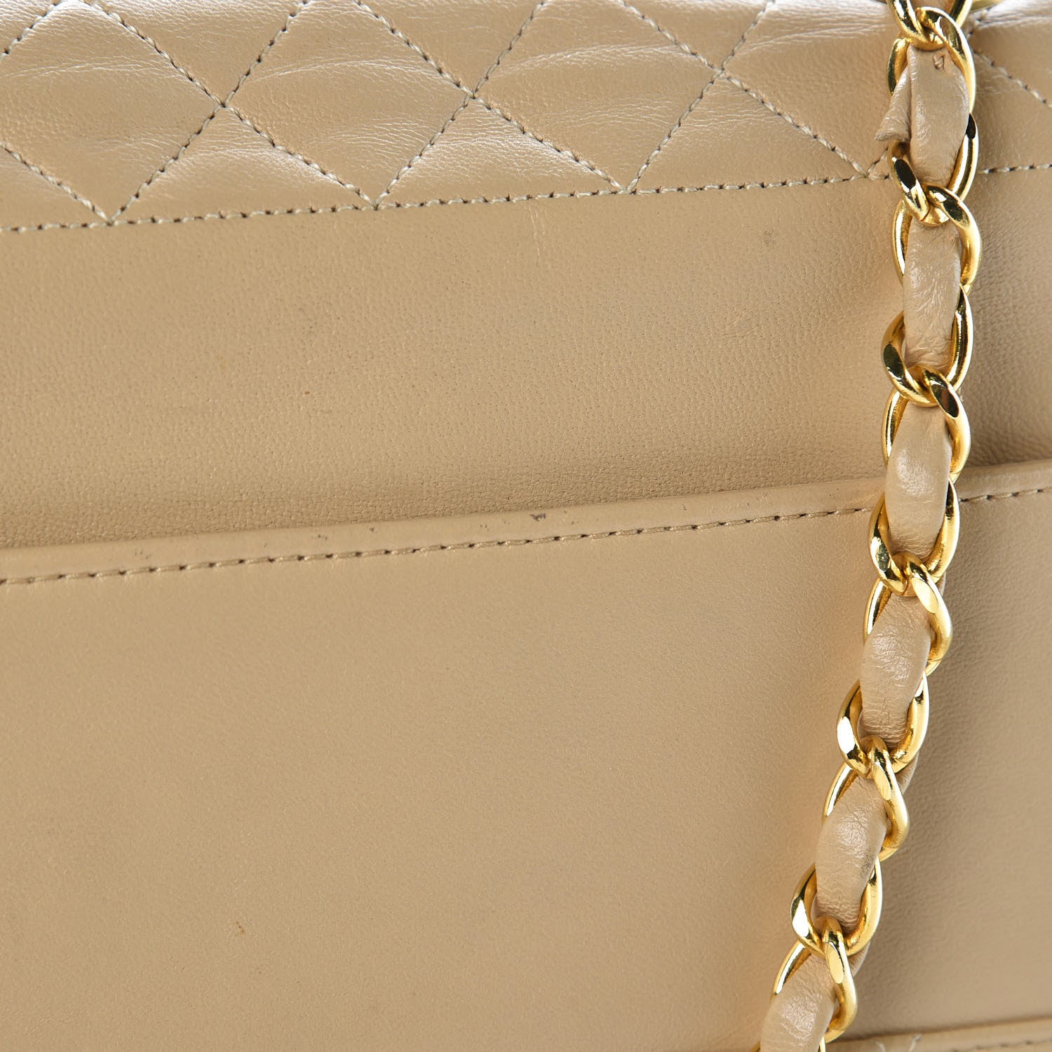 Chanel Lambskin Quilted Trapezoid Shoulder Flap Bag Beige 9 of 11