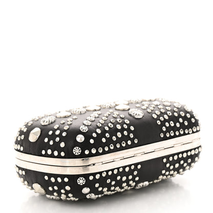 Alexander McQueen Nappa Studded Britannia Skull Box Clutch Black 4 of 10