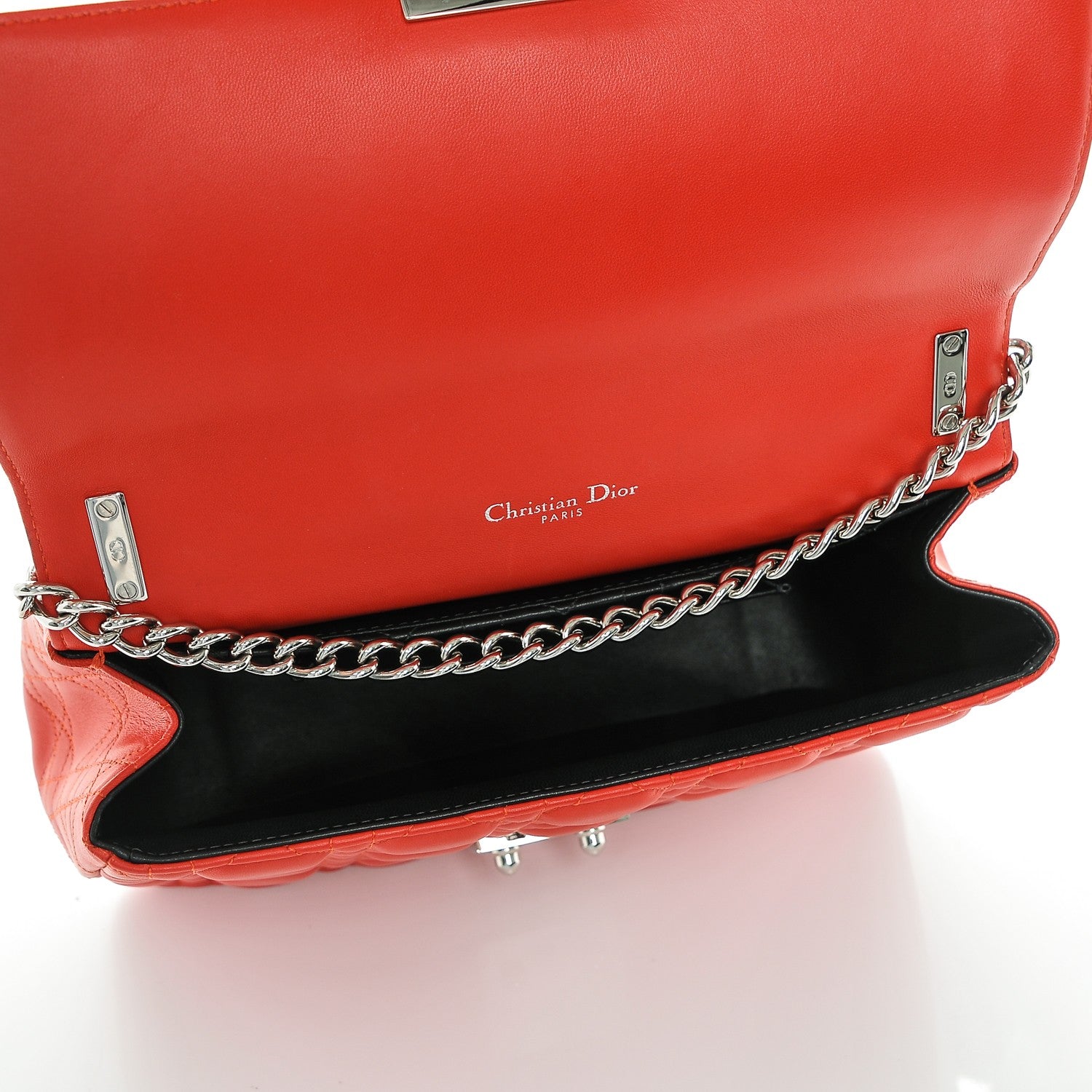 Christian Dior Lambskin Cannage Large Miss Dior Flap Vermillion 5 of 6