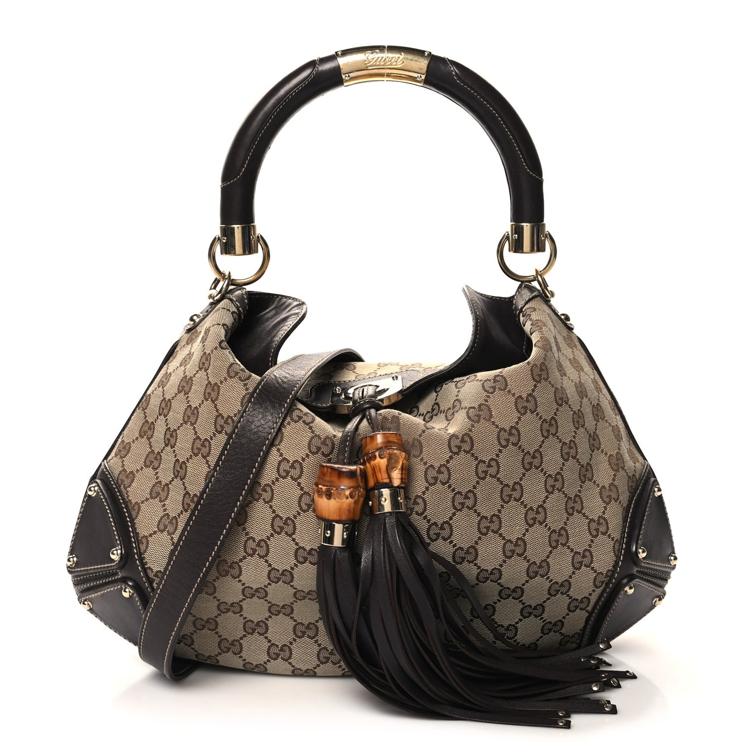 Monogram Medium Indy Top Handle Hobo Dark Brown