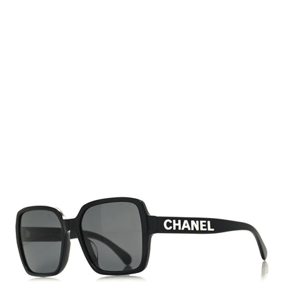 Chanel Acetate Polarized Square Sunglasses 5408-A Black 1 of 9