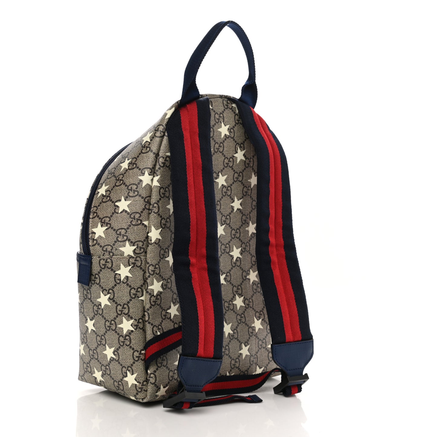 GG Supreme Monogram Stars Childrens Backpack Beige Ebony Yellow Royal