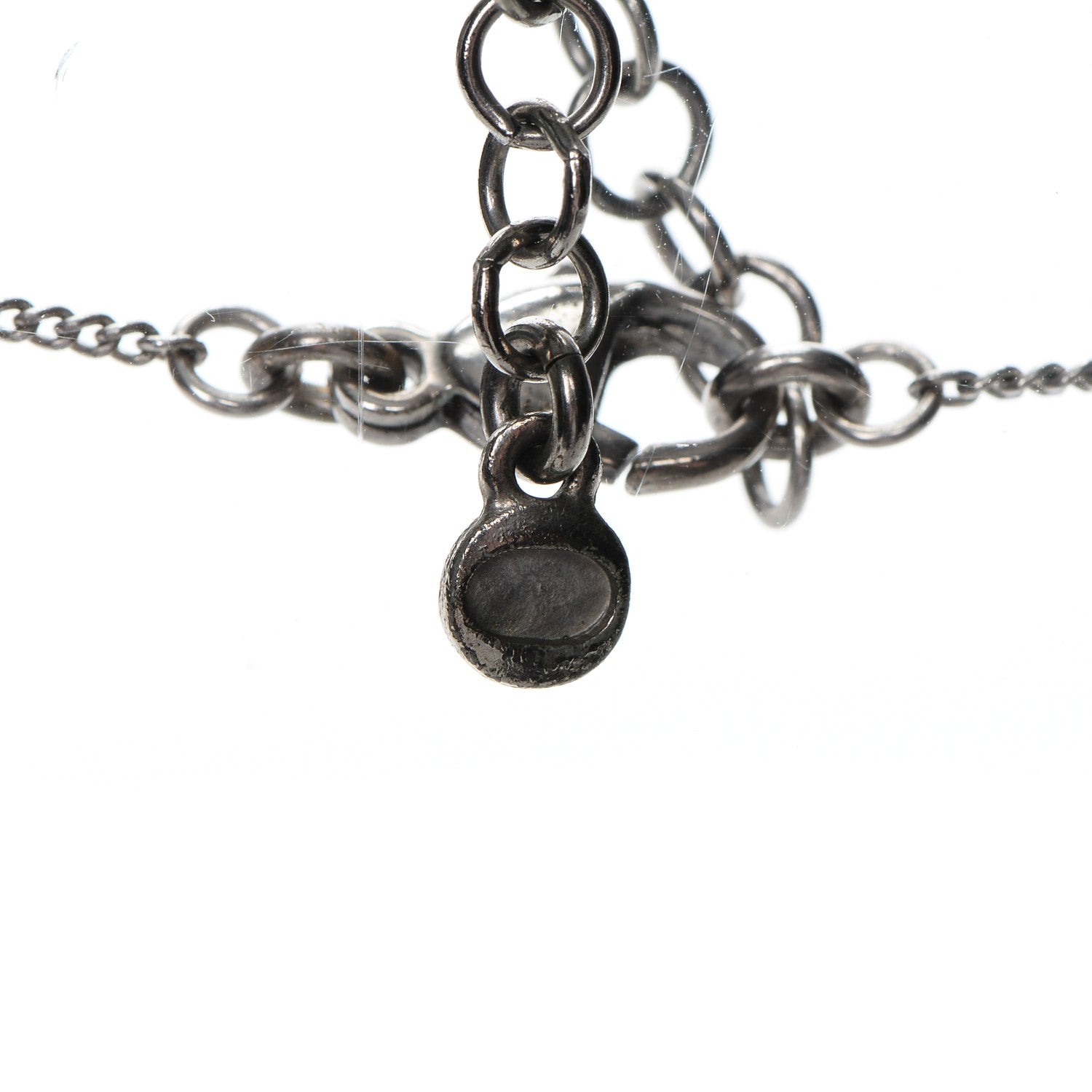 Chanel Quilted CC Pendant Necklace Silver 5 of 7