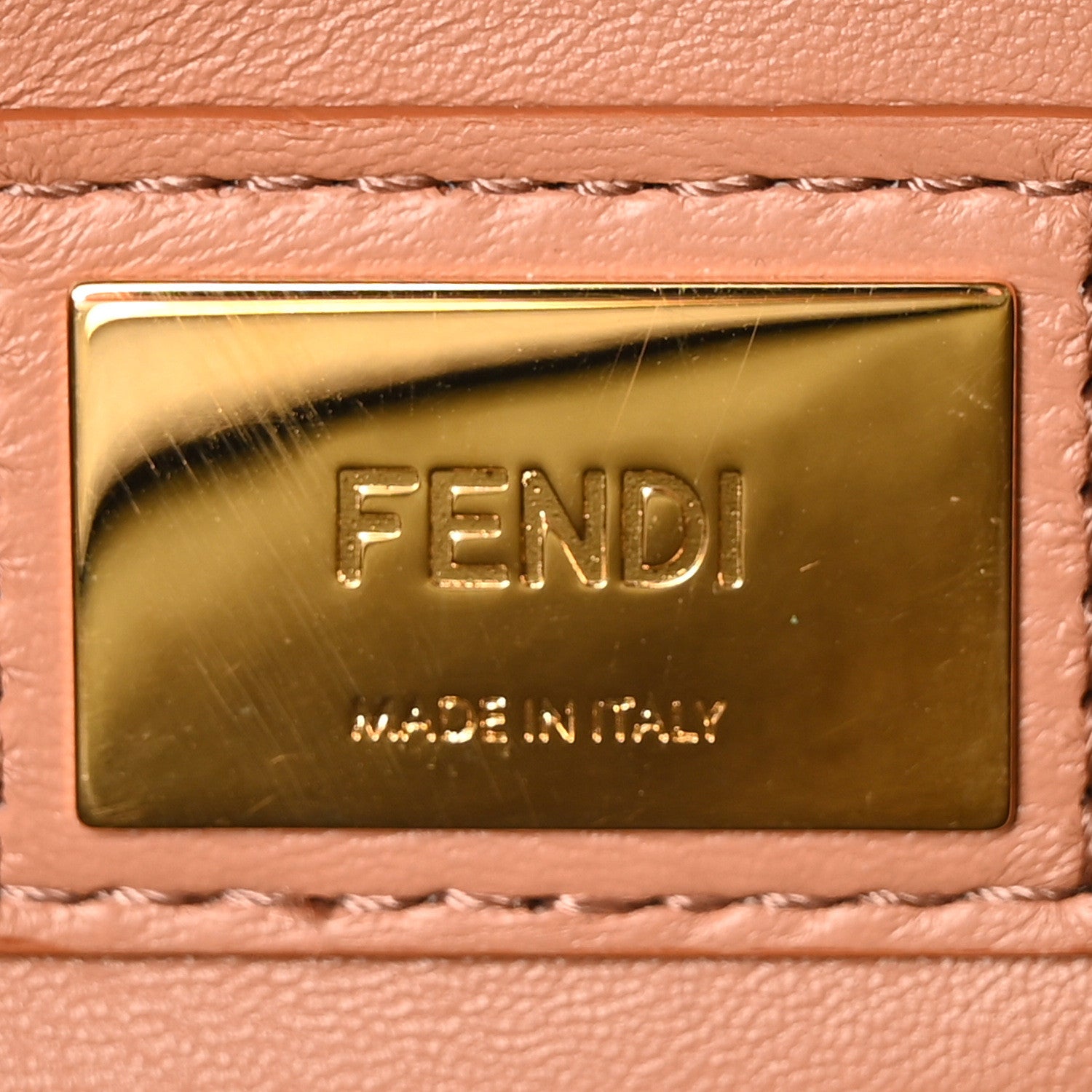Fendi Vitello Seta Shiny Nappa Medium Peekaboo Iconic Satchel Verde Prato Makeup 6 of 10