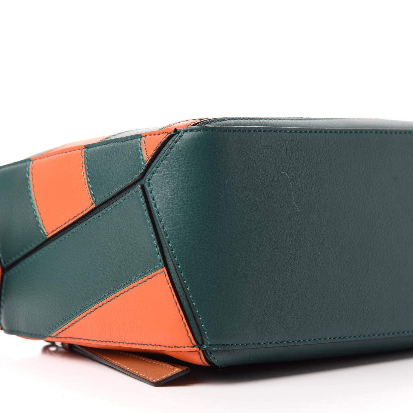 Calfskin Rugby Small Puzzle Bag Orange Multi