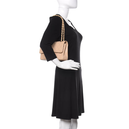Chanel Caviar Quilted Medium Double Flap Beige 2 of 9