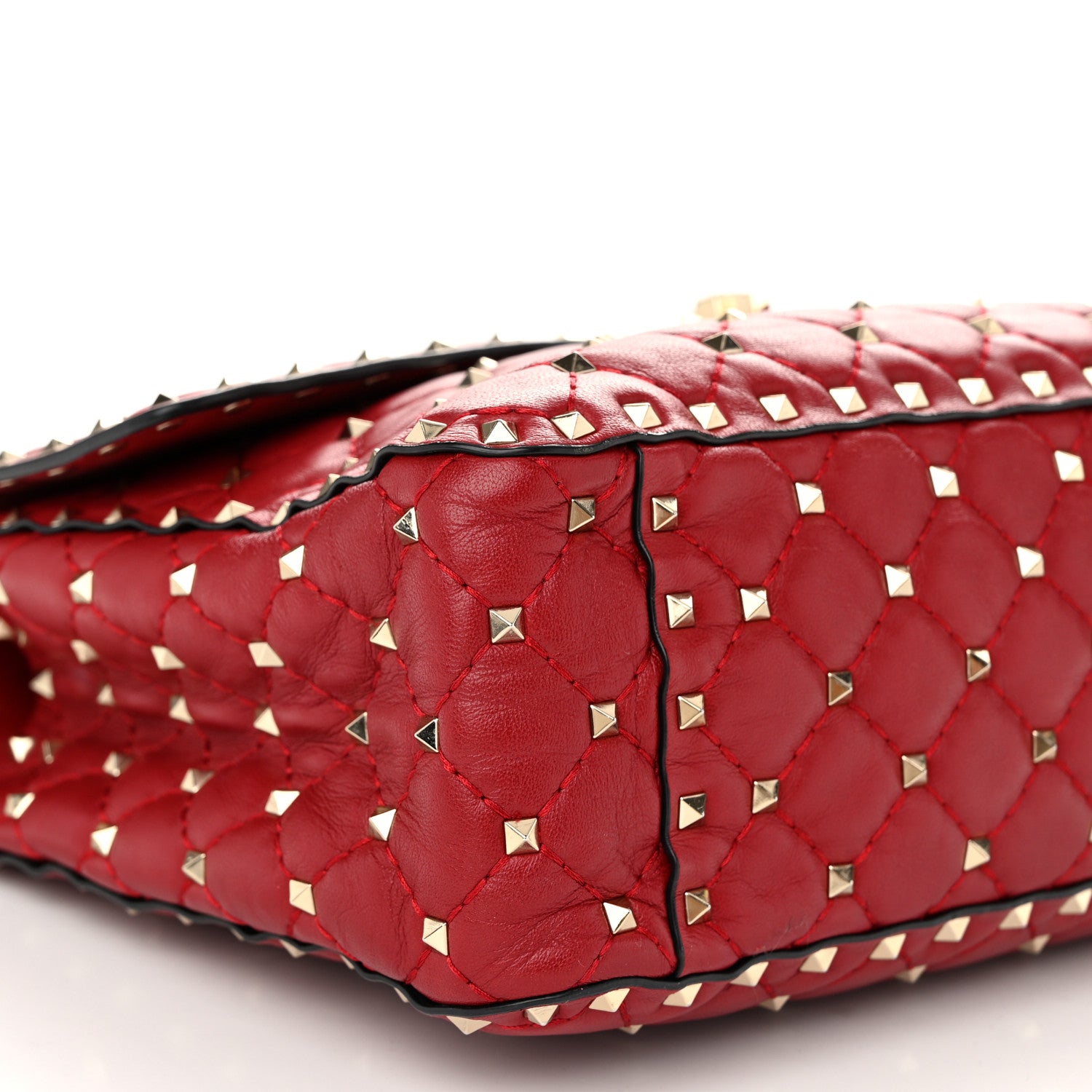Valentino Garavani Nappa Large Rockstud Spike Shoulder Bag Rubino 8 of 12