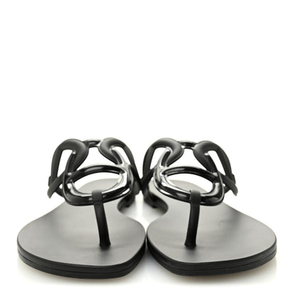 Hermes Rubber Womens Egerie Sandals 40 Black 2 of 10