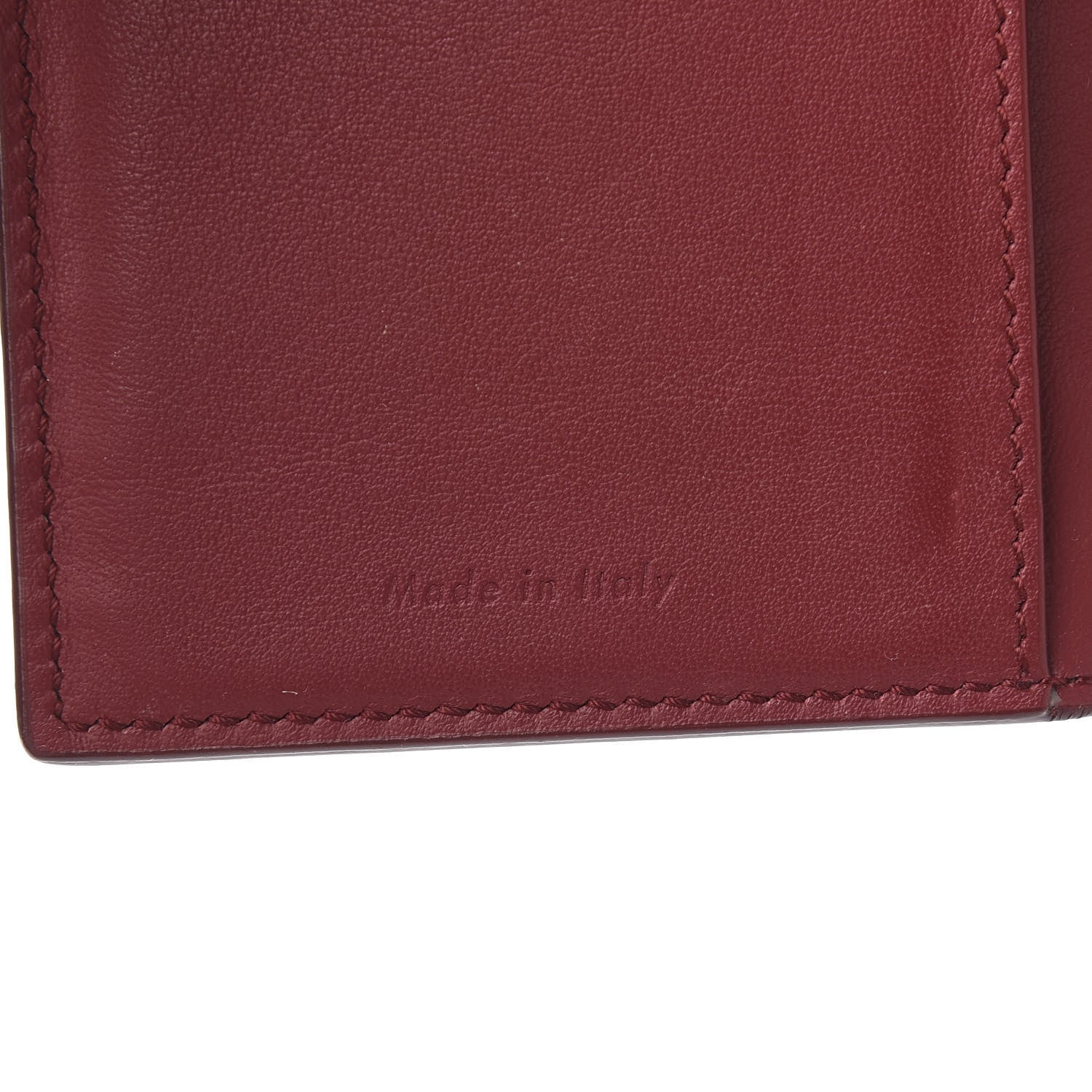 Celine Smooth Lambskin Frame Coin Card Purse Burgundy 6 of 7