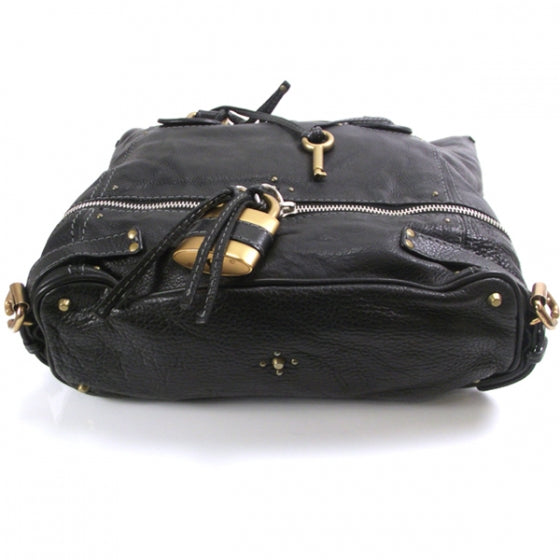 Leather Paddington Tote Noir
